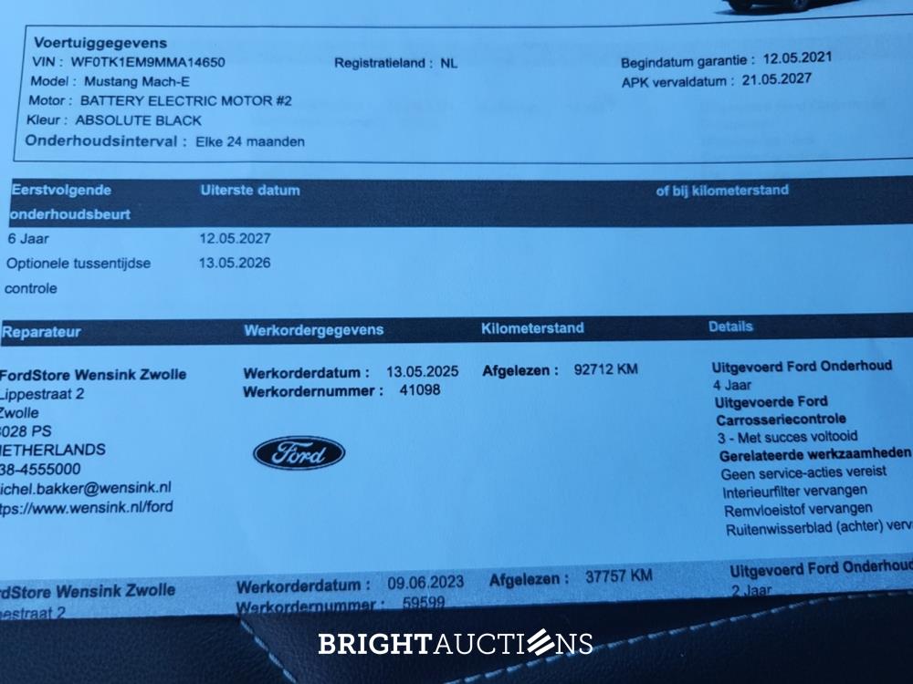 Ford Mustang Mach-E RWD 75 kWh 258pk 2021 (Origineel-NL), L-434-GR