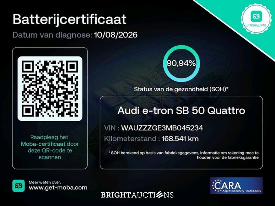 Audi e-tron Sportback 50 Business edition Quattro 71 kWh 313pk 2021 (Origineel-NL), L-789-TL