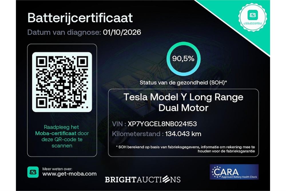 Tesla Model Y Performance AWD 75 kWh 2022 (Origineel-NL), R-287-HZ