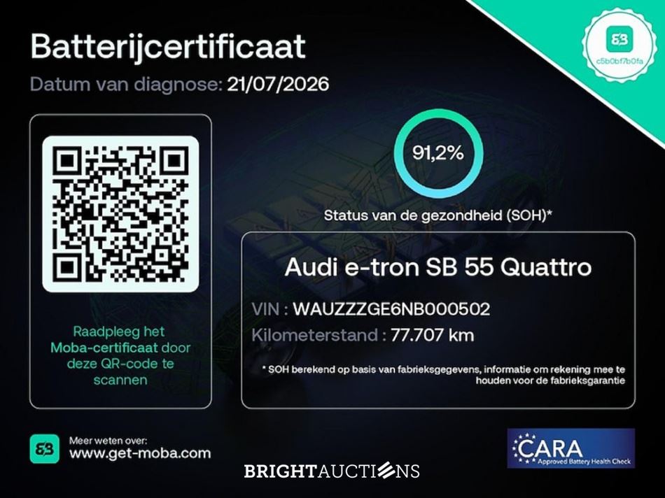 Audi e-tron Sportback 55 Advanced edition Quattro 95 kWh 408pk 2021 (Origineel-NL), L-608-RX