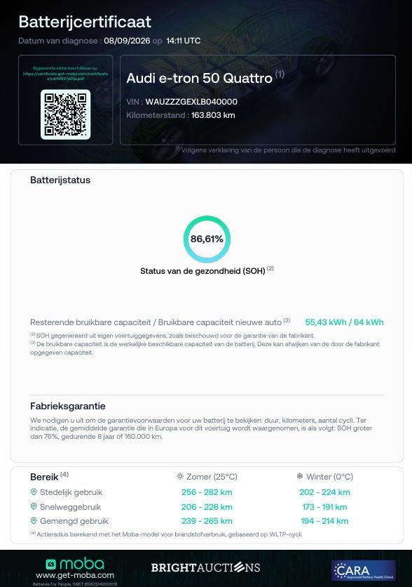 Audi e-tron 50 quattro edition 71 kWh 313pk 2020 (Origineel-NL + 1e eigenaar), J-948-HF