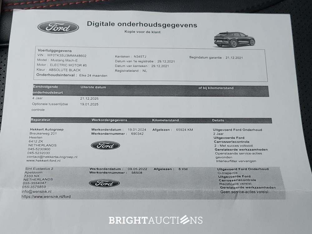 Ford Mustang Mach-E Extended AWD 98 kWh 351pk 2021 (Origineel-NL), N-345-TJ