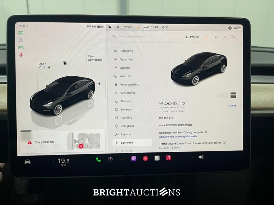 Tesla Model 3 Long Range AMD Ryzen AWD 75 kWh 351pk 2023 (Origineel-NL), T-915-HF