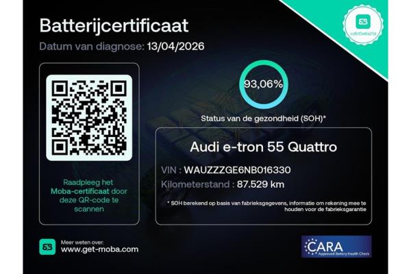 Audi e-tron 55 Advanced edition Quattro 95 kWh 408pk 2021 (Origineel-NL), N-537-VD