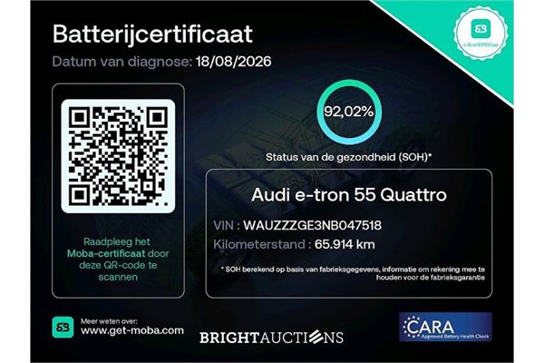 Audi e-tron 55 Advanced edition Plus Quattro 95 kWh 2022 (Origineel-NL), R-406-DL