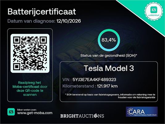 Tesla Model 3 Standard RWD Plus 60 kWh 238pk 2019 (Origineel-NL), G-097-DX