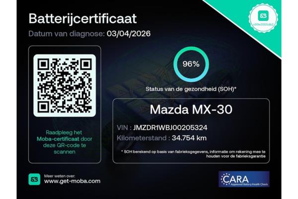 Mazda MX-30 e-SkyActiv EV Advantage SkyActiv 36 kWh 145pk 2023 (Origineel-NL), S-763-HD