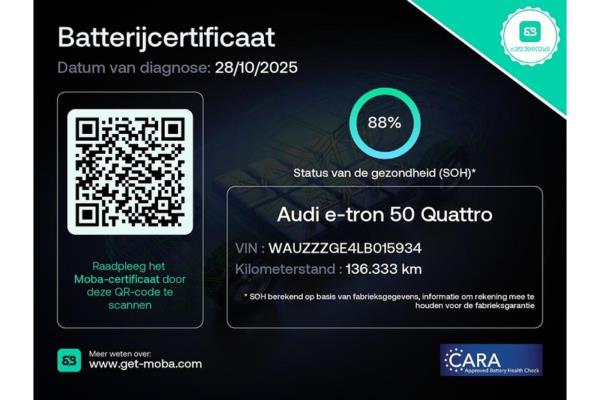 Audi e-tron 50 Launch edition plus Quattro 71 kWh 313pk 2020 (Origineel-NL), J-383-NL