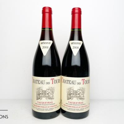 VACQUEYRAS RESERVE 2008 - Chateau des Tours (E. Reynaud) - 2 Bottles