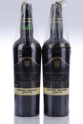 MADEIRA HENRIQUES CENTURY MALMSEY SOLERA 1900 - Henriques & Henriques - Mise en bouteille par L'Importateur - 2 Bottles
