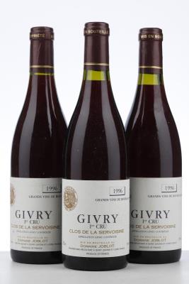 GIVRY ROUGE CLOS DE LA SERVOISINE 1996 - Joblot - 3 Bottles