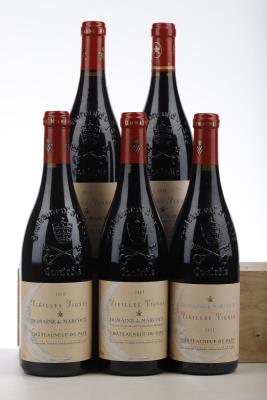 CHATEAUNEUF DU PAPE MARCOUX VIEILLES VIGNES 1*2006 + 1*2007 + 1*2010 + 1*2011 + 1*2012  - Domaine de Marcoux - 5 Bottles