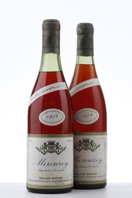 MERCUREY CUVEE CHAMPILLOT 1974 - Roland Brintet - 2 Bottles
