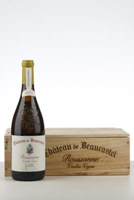 CHATEAUNEUF DU PAPE BLANC BEAUCASTEL ROUSSANNE VIEILLES VIGNES 2015 - Perrin - 3 Bottles - Owc 3