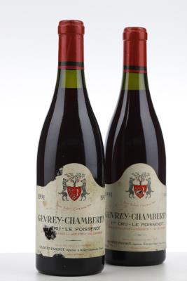 GEVREY CHAMBERTIN LE POISSENOT 1991 - Geantet Pansiot - 2 Bottles