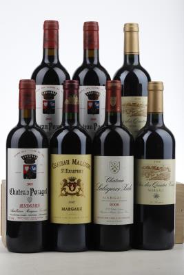 POUGET 3*2005 + LABEGORCE ZEDE 1*2006 + MALESCOT ST EXUPERY 1*2007 + CLOS DES QUATRE VENTS 2*2008   - Mc - 7 Bottles