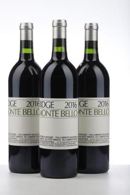 RIDGE MONTE BELLO 2016 - Ridge Vineyard - 3 Bottles