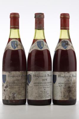 HOSPICES DE BEAUNE SAVIGNY LES BEAUNE CUVEE ARTHUR GIRARD 1974 - Les Petits Fils de Leonce Bocquet - 3 Bottles