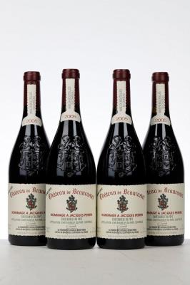 CHATEAUNEUF DU PAPE BEAUCASTEL HOMMAGE A JACQUES PERRIN 2005 - Beaucastel - 4 Bottles - Owc 6