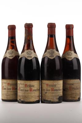 BEAUNE CLOS DES MOUCHES 1959 - Joseph Drouhin mise Grafé Lecocq - 4 Bottles