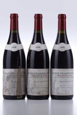GEVREY CHAMBERTIN 1 ER CRU 1998 - Bernard Dugat Py - 3 Bottles