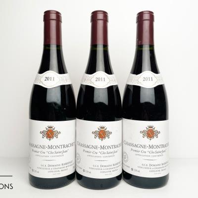 CHASSAGNE MONTRACHET ROUGE CLOS ST JEAN 2011 - Ramonet - 3 Bottles