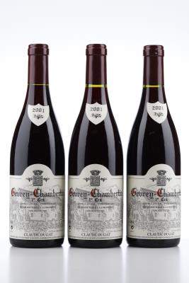 GEVREY CHAMBERTIN 1 ER CRU 2001 - Claude Dugat - 3 Bottles