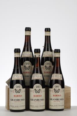BAROLO RISERVA SPECIALE GRANBUSSIA BRICCO COLONNELLO 1970 - Conterno Aldo - 5 Bottles