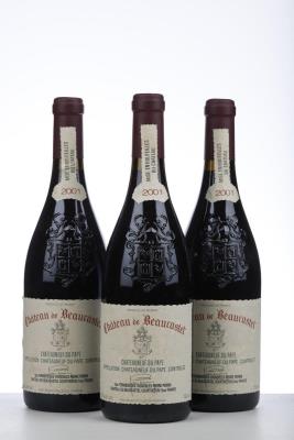 CHATEAUNEUF DU PAPE BEAUCASTEL 2001 - Beaucastel - 3 Bottles