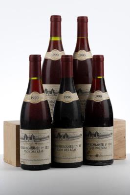 VOSNE ROMANEE CLOS DES REAS 1990 - Jean Gros - 5 Bottles