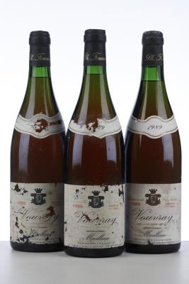 VOUVRAY MOELLEUX PREMIERE TRIE DOMAINE DU CLOS NAUDIN 1989 - Philippe Foreau - 3 Bottles