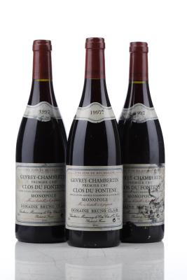 GEVREY CHAMBERTIN CLOS DU FONTENY 1997 - Bruno Clair - 3 Bottles