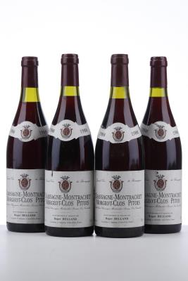 CHASSAGNE MONTRACHET ROUGE MORGEOT CLOS PITOIS 1988 - Roger Belland - 4 Bottles
