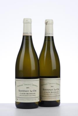 SANTENAY BLANC CLOS DU BEAUREGARD 2001 - Vincent Girardin - 2 Bottles