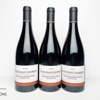 NUITS ST GEORGES CLOS DES CORVEES PAGETS 2009 - Arnoux Lachaux - 3 Bottles
