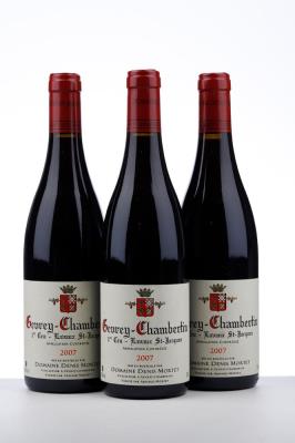 GEVREY CHAMBERTIN LAVAUX ST JACQUES 2007 - Denis Mortet - 3 Bottles