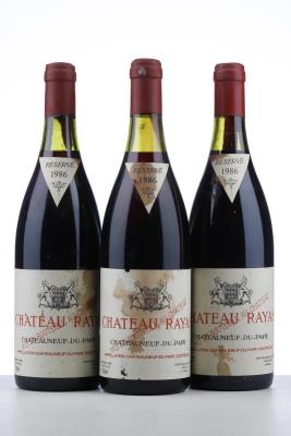 CHATEAUNEUF DU PAPE RAYAS 1986 - Reynaud - 3 Bottles