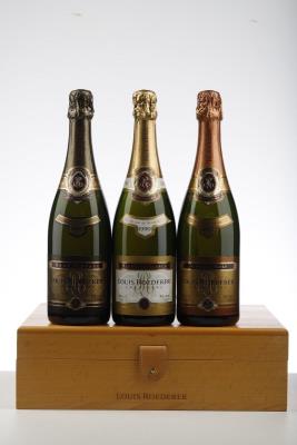 COLLECTION CASE LOUIS ROEDERER 1985 ROSE - 1990 BLANC DE BLANCS - 1990 VINTAGE  - Louis Roederer - 3 Bottles - Owc 3