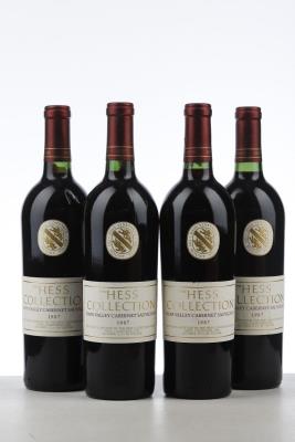HESS VINEYARDS ESTATE CABERNET SAUVIGNON 1987 - The Hess Collection Winery - 4 Bottles
