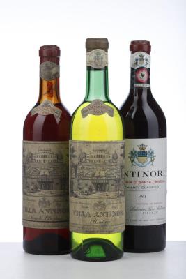 MIXED LOT ANTINORI 1965 Villa antinori Bianco, 1962 Chianti Classico, 1964 Fattoria Santa Christina - 3 Bottles