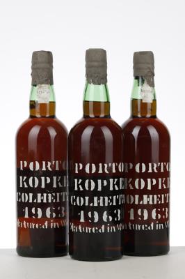 KOPKE COLHEITA PORT 1963 - Kopke - Bottled in 1991 - 3 Bottles