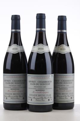 GEVREY CHAMBERTIN CLOS DU FONTENY 2010 - Bruno Clair - 3 Bottles