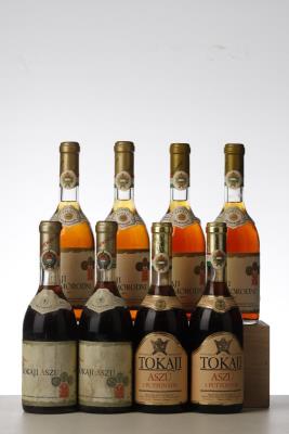 MIXED LOT TOKAJI DRY - SWEET - 3 PUTTONYOS 1979 - 1984 - 1986 NV - Szamorodni - Satoraljaujhely - 8 x 0,500Ltr