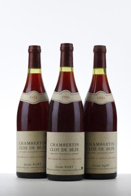 CHAMBERTIN CLOS DE BEZE 1981 - Andre Bart - 3 Bottles