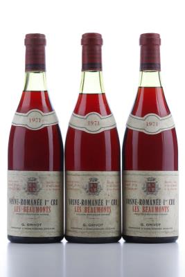 VOSNE ROMANEE LES BEAUMONTS G. Grivot 1971 - 3 Bottles