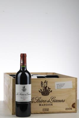 SIRENE DE GISCOURS 2009 - Mc - 10 Bottles - Owc 12 - Missing Lid