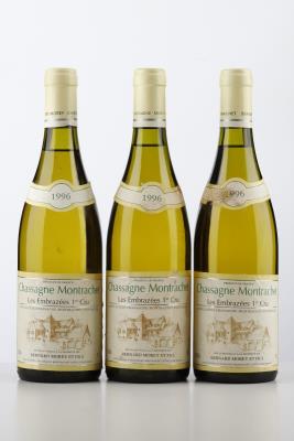 CHASSAGNE MONTRACHET BLANC LES EMBRAZEES 1996 - Bernard Morey - 3 Bottles