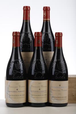 CHATEAUNEUF DU PAPE VIEILLES VIGNES 1*2006 + 1*2007 + 1*2010 + 1*2011 + 1*2012  - Domaine de Marcoux - 5 Bottles