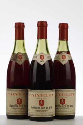 CHAMBERTIN CLOS DE BEZE 1975 - Faiveley - 3 Bottles