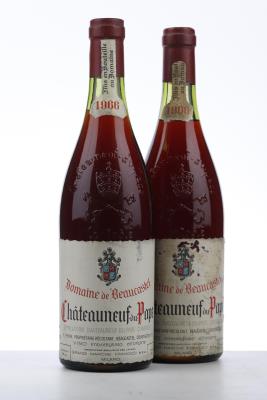CHATEAUNEUF DU PAPE BEAUCASTEL 1966 - Perrin - 2 Bottles